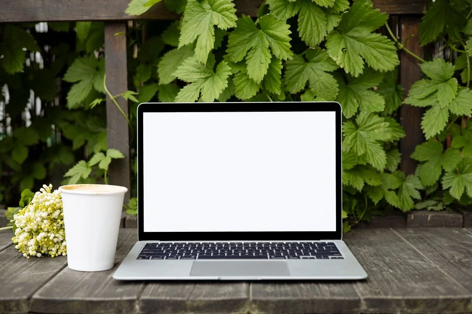 L'écran d'une tablette affichant des photos de décoration minimaliste mettant en avant des plantes et un design épuré.